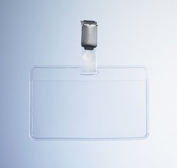 GOP Namensschilder mit Clipverschluss aus PVC-Hartmetall, glasklar, 99 x 68 mm